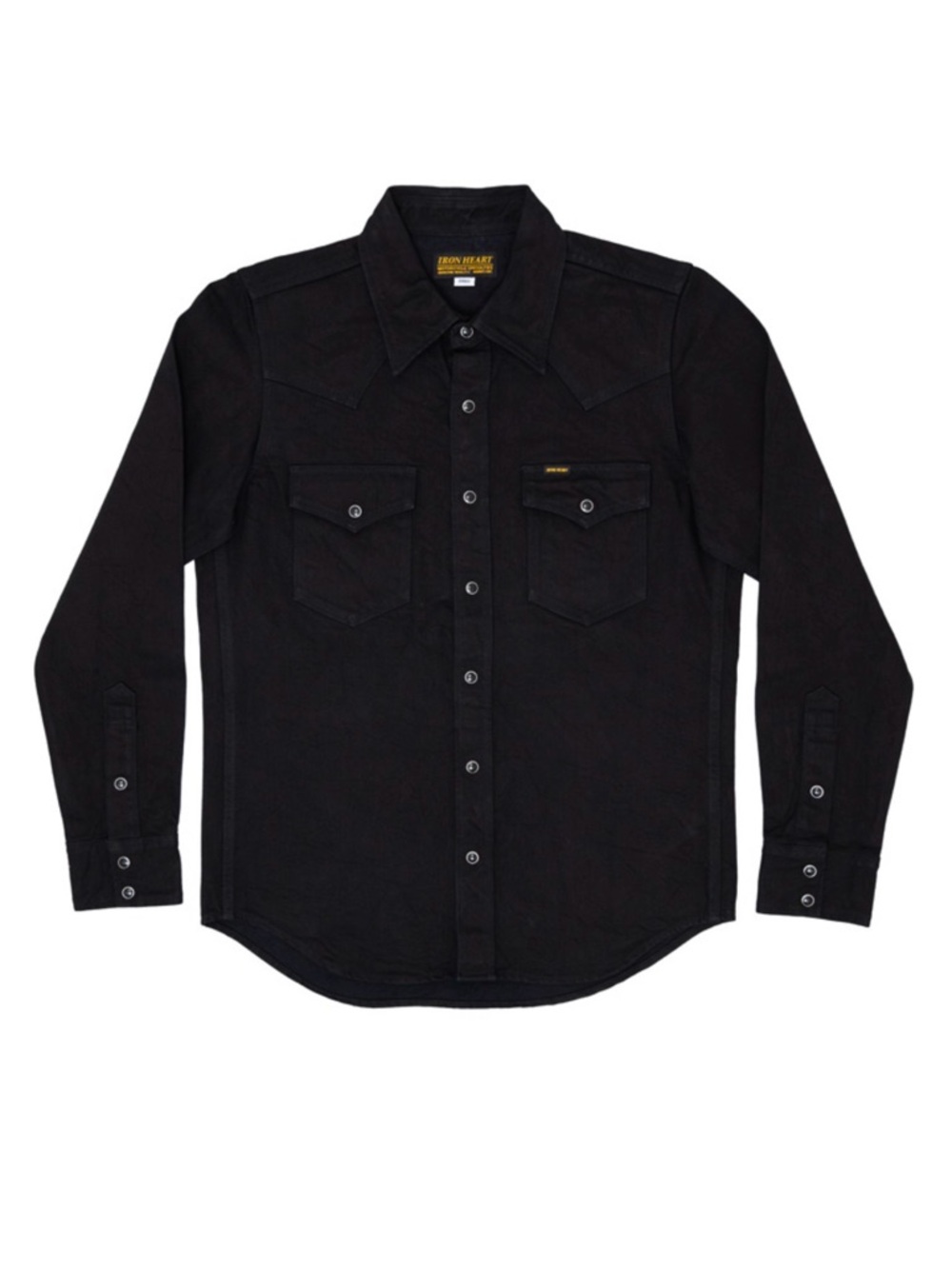 IRON HEART 13.5OZ DENIM WESTERN SHIRT - IHSH-396-BLK - BLACK jacket
